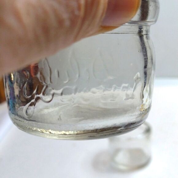 Rare Vintage Pair of Delisle Clear Yoghurt Jars - Picture 4 of 8